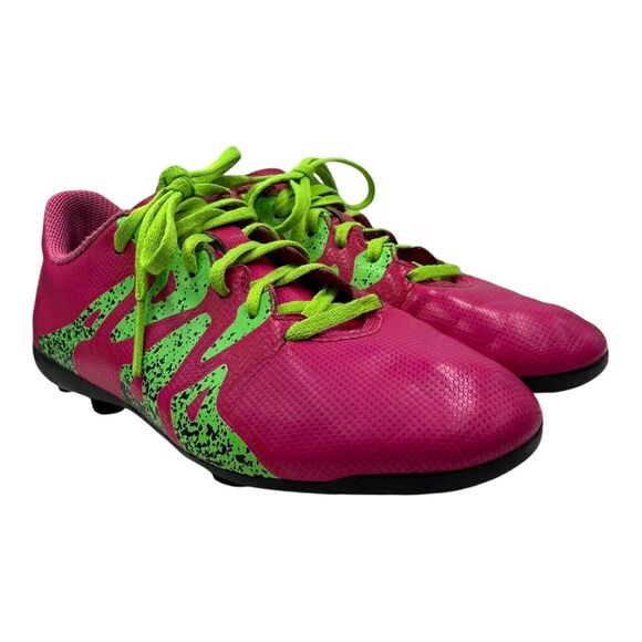 Adidas X 15.4 FXG Boots Cleats Kids 1.5 Shoes Soccer Football Pink Green Outdoor - Picture 2 of 15